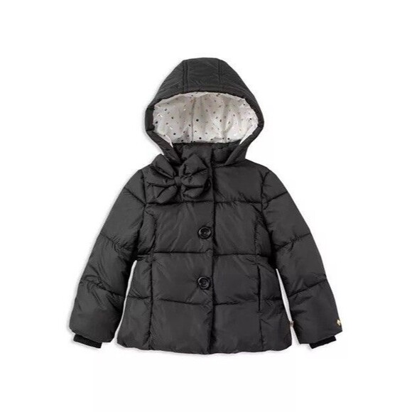 Kate‎ Spade New York Girl's Black Hooded Zip Up Winter Puffer Coat Size 3 - Picture 1 of 5